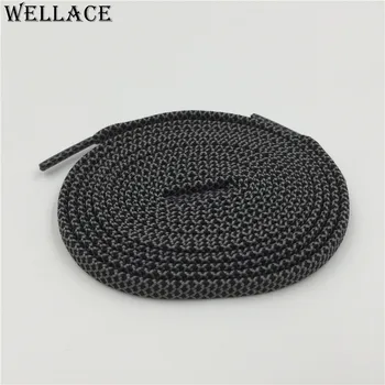 Wellace 7mm Width flat tubular lace styles hiking shoelace replacement shoe laces polyester shoestrings Kith Style 125cm/49''