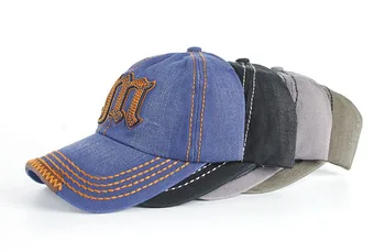 Wholesale Retail JoyMay Cap Embroidery Letter M Cap comfy cap Jean Denim Cotton hats Baseball Cap B147