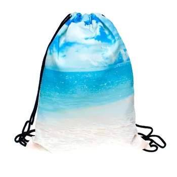 2017 new fashion backpack 3D printing travel softback man women harajuku drawstring bag mens backpacks