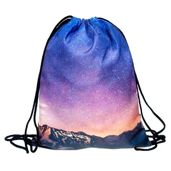 2017 new fashion backpack 3D printing travel softback man women harajuku drawstring bag mens backpacks