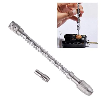 Manual Hand Drill Chunck Set Adjuestable Spring Precision Micro Pin Vise+20pcs Micro Twist Drill Bit Set for DIY Carving Tool