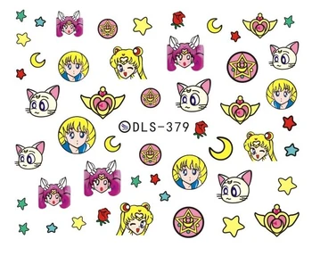 DLS377-382 DIY Water Transfer Foils Nail Art Sticker Fashion Nails Cartoon Harajuku Sailor moon Decals Minx Nail Decorations