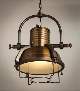 Indutrial Retro Golden Iron Pendant Lamp Creative Shade Classic Loft Light Aisle Light Bar Light