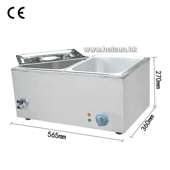 Commercial 220V 2-pan Electric Bain Marie Food Warmer with Tap