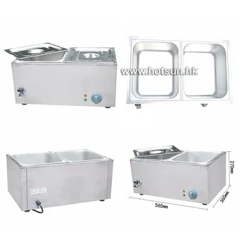 Commercial 220V 2-pan Electric Bain Marie Food Warmer with Tap