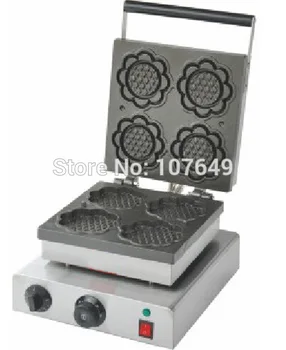 110v 220V Commercial Use Non-stick Electric Sunflower Waffle Cone Maker Iron Machine Baker