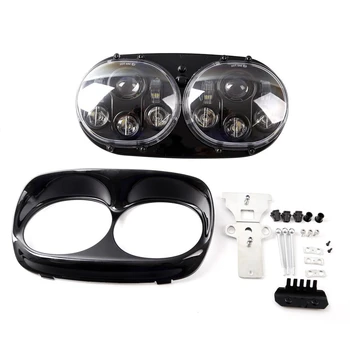 7 INCH MOTORCYCLE CHROME PROJECTOR DAYMAKER LED HEADLIGHT Harley ROAD GLIDE