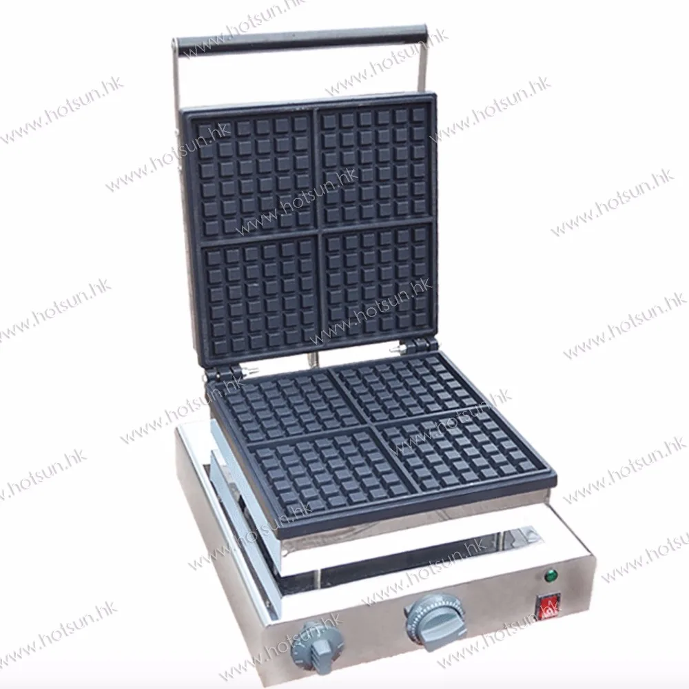 4-Slice Commercial Use 110v 220v Electric Nonstick Square Belgian Waffle Baker Maker Machine Iron