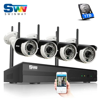 SW Newest&960P HD Outdoor+Home 36IR Wireless CCTV Camera Kit&Plug And Play 4CH Security NVR Video Surveillance System Mobile APP