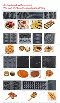 Commercial 110V 220V Electric Double Churros Machine + Butterfly Lolly Waffle Iron Maker Machine