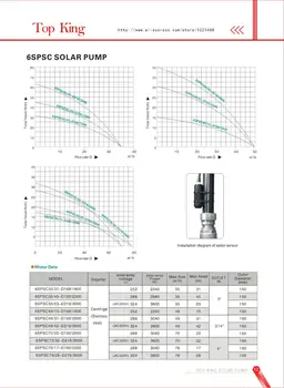 6 inch 3000w big flow rate farm irrigation hot solar water deep well pump 5 years warranty 6SPSC35/63-D216/3000