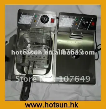 2 Tanks 2 Baskets Stainless Steel Electric Immersion Deep Fryer