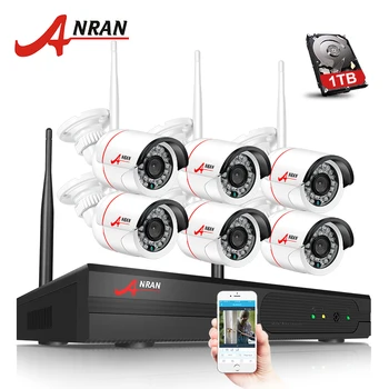 ANRAN Newest Plug&Play 8CH Wireless NVR Surveillance System 1TB HDD P2P 720P HD IR Outdoor CCTV WIFI IP Security Camera System