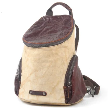European and American Vintage shoulder bag Linen Ladies Casual backpack travel backpack 1017