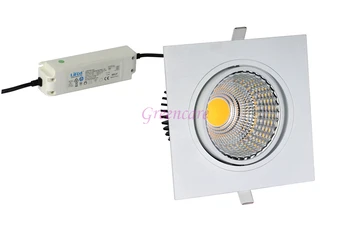 Super Bright Square 30W Dimmable COB LED Downlight 100-240V 0-10V Dimmable Ceiling LED Dali Dimmer Down Light White10pcs/lot