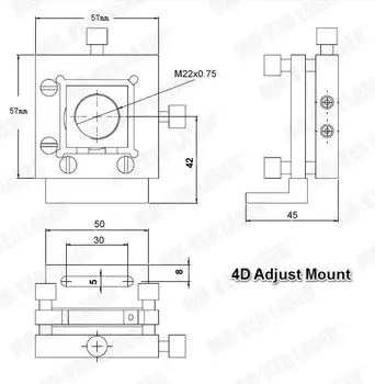 Quality Aluminum YAG Marking Machine 4 Dimensionan Adjustment Mount Laser Mounts Beam Expander Mirror Bracket