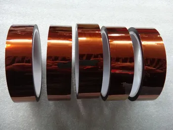 5 Rolls Wholesales 10mm/20mm*30m 100ft Heat Resistant Kapton Tape for sublimation Transfer Thermal Polyimid Tape