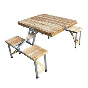Wooden Folding Portable Picnic Outdoor Camping Set Table & 4 Chairs BBQ Party Fishing Chairs