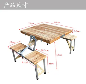 Wooden Folding Portable Picnic Outdoor Camping Set Table & 4 Chairs BBQ Party Fishing Chairs