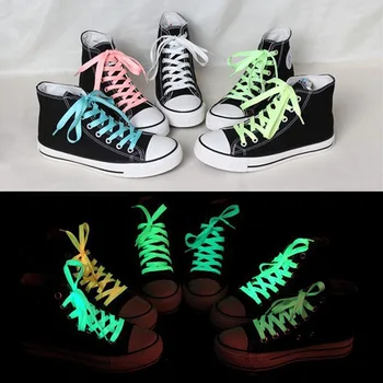 2 pcs 100cm Luminous Glow In The Dark Fluorescence Shoelace Shoe Lace Polyester Nylon multicolor Worldwide sale