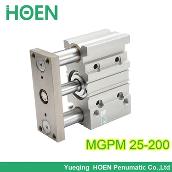 MGPM25-200 bore 25mm stroke 200mm three shaft non rotating air cylinder with guide rod mgpm25*200z