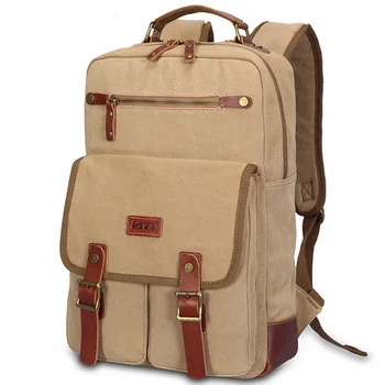 K921 High-grade canvas bag travel bag schoolbags male personality retro casual backpack