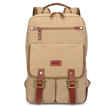 K921 High-grade canvas bag travel bag schoolbags male personality retro casual backpack