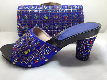 Italian Shoes With Matching Bags Stones Pumps Woman Sandal African Shoes And Bags Set For Wedding TT90-22