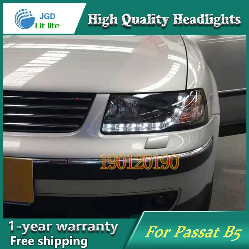 JGD Brand New Styling for VW PASSAT B5 LED Headlight 2000-2007 Headlight Bi-Xenon Head Lamp LED DRL Car Lights