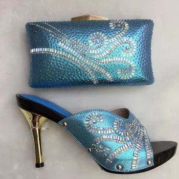 Elegant Women Shoes And Bag Set With Stones Italian Shoes With Matching Bags For Party African Pumps Shoes TT16-36