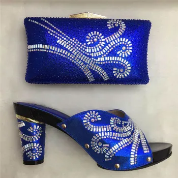 Elegant Women Shoes And Bag Set With Stones Italian Shoes With Matching Bags For Party African Pumps Shoes TT16-36