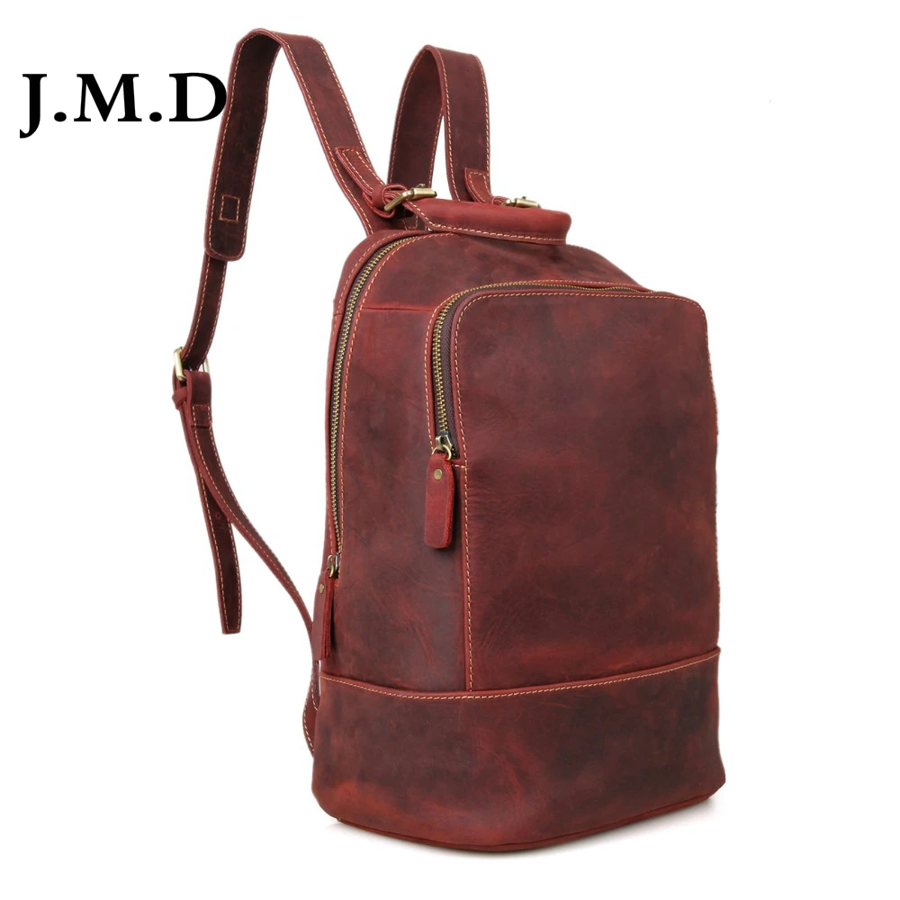 J.M.D Vintage Leather Backpack Unisex School Bag Travel bag Laptop Backpack For Girl C008