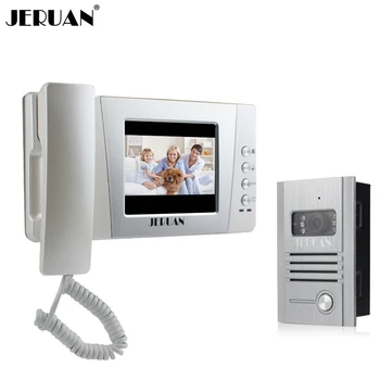JERUAN 4.3 inch TFT Color Video Door Phone Bell Intercom System 1 monitor Metal Night Vision Camera