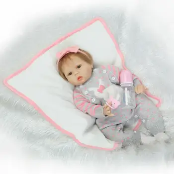 22 Inch Silicone Bebe Reborn Babies Doll Looking Real Baby Reborns Handmade Newborn Doll Kids Birthday Xmas Gift Brinquedos