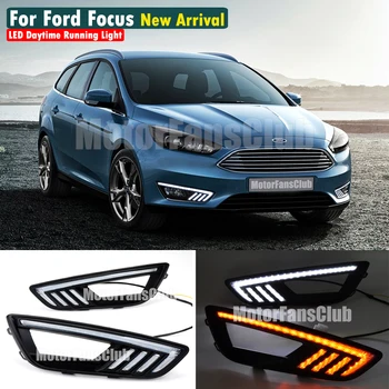 2PCS New High-brightness LED Daytime Running Light Fog Lamp DRL With Turn Signal 2016 Mustang Style