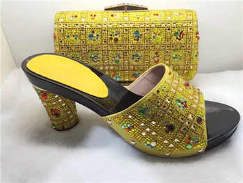 2017 Fashion Italian African Women's Shoes And Matching Bag Set With Stones Shoes And Bags Set To Match For Party TT90-22