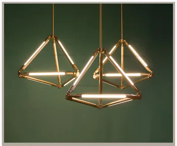 Europe T5 Geometric Pendant Lights Loft Regular Graphic Diamond Suspension Light Hanging Lamps For Hotel Bedroom Living Room