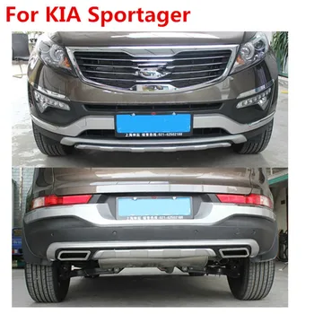Plastic ABS Chrome Front+Rear bumper cover trim For 2011-KIA Sportager ,Car styling