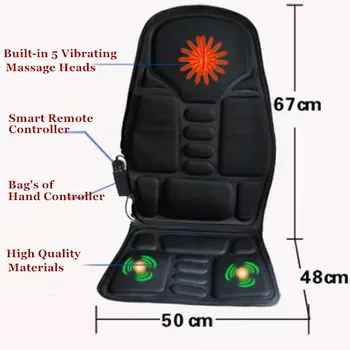 Portable Car Massage Seat Pad Heated Full Back Massage Cushion 2016 As Seen on TV
