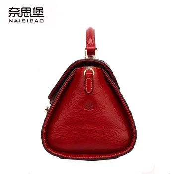 Famous brand top quality Cow Leather women bag 2016 new Chinese style embossed handbag Retro Shoulder Messenger Bag