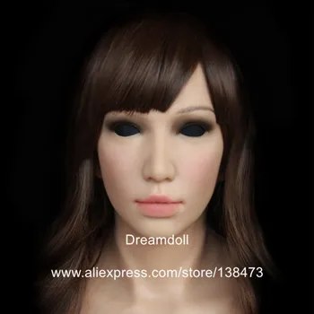 SF-A4 costume mask silicone breast forms Virtual skin, you can see the beautiful head can breathe even chest dressing mask.