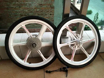 20 inch 406 magnesium alloy one piece wheel front and rear disc brakes city road bike wheelset with frame and fork