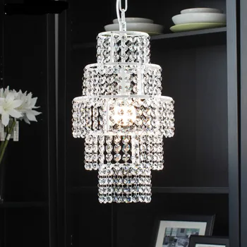Modern Fashion Romantic Luxurious K9 Crystal Iron Led E14 Pendant Light For Dining Room Aisle Entrance Dia 24*43cm 1894