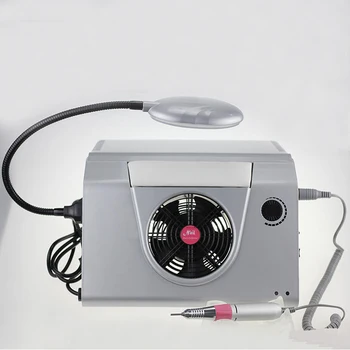 3 in 1 Multifunctional Salon Nail Art Equipment Tool Driller Folder Suction Dust Collector Machine with Ligh 220V