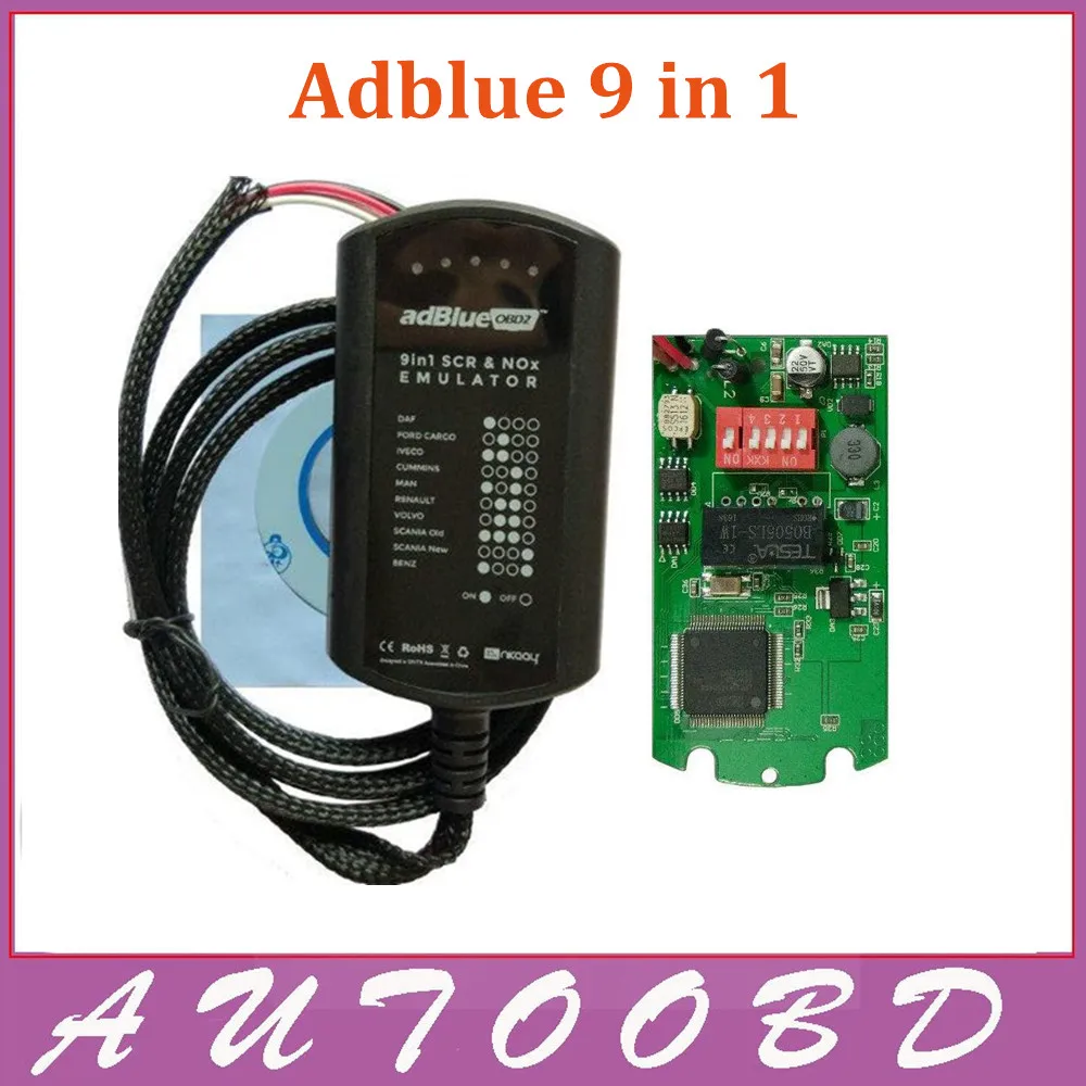 A++Quality Universal Adblue 9in1 Adblue Emulation 9 in 1 with Full Chip Green PCB Board NOT ANY SOFTWARE For 9 Type Trucks