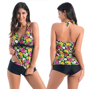 Tankini Swimwear Women Bathing Suits 2017 Swimsuit Print Tankinis Set Swimsuits With Shorts Swimming Suit For Women Beach Wear