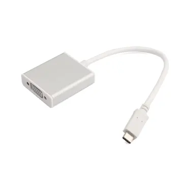 Newest Premium USB-C USB 3.1 TypeC to VGA 1080p HDTV Adapter Cable with Aluminium Case #76385
