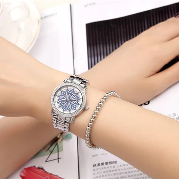 Top Brand Crrju Women Watches Women Quartz Clock Ladies Silver Stainless Steel Fashion Casual Wrist Watch Gift Montre Femme