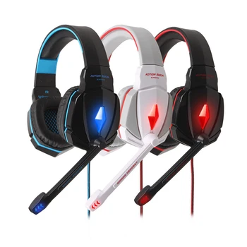 KOTION G4000 3.5mm Gaming Headphone Headset+ Noise Reduce Mic Microphone + Red LED Line Control Stereo Surround Sound