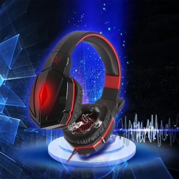 KOTION G4000 3.5mm Gaming Headphone Headset+ Noise Reduce Mic Microphone + Red LED Line Control Stereo Surround Sound